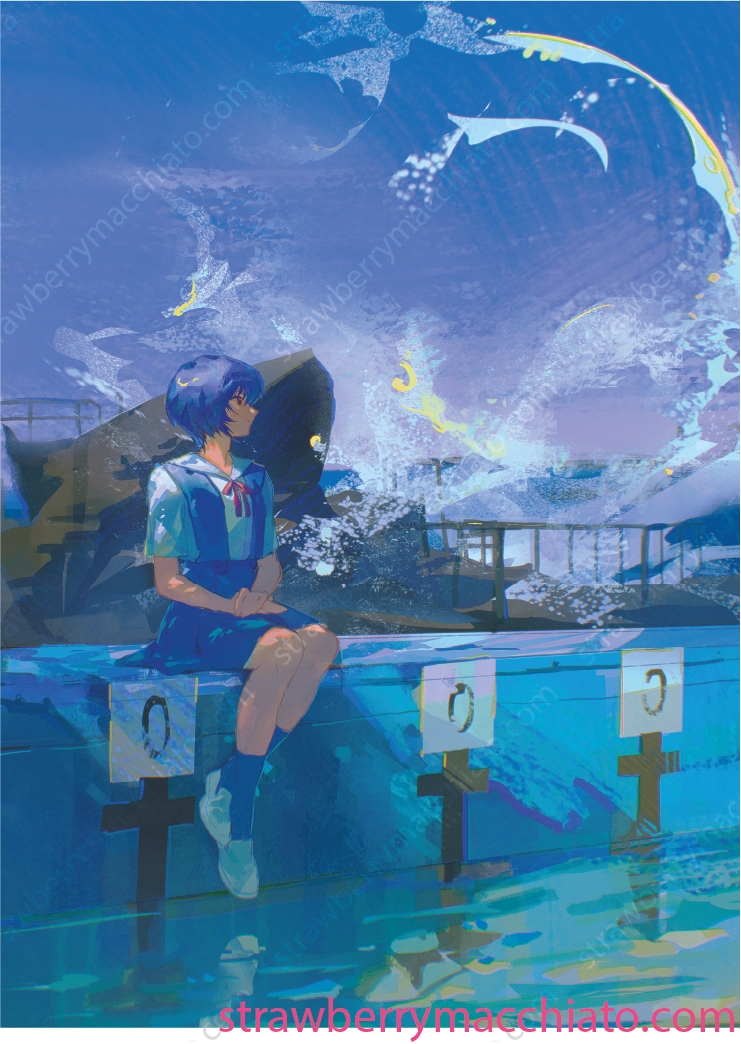 Evangelion Print - Rei at the Beach