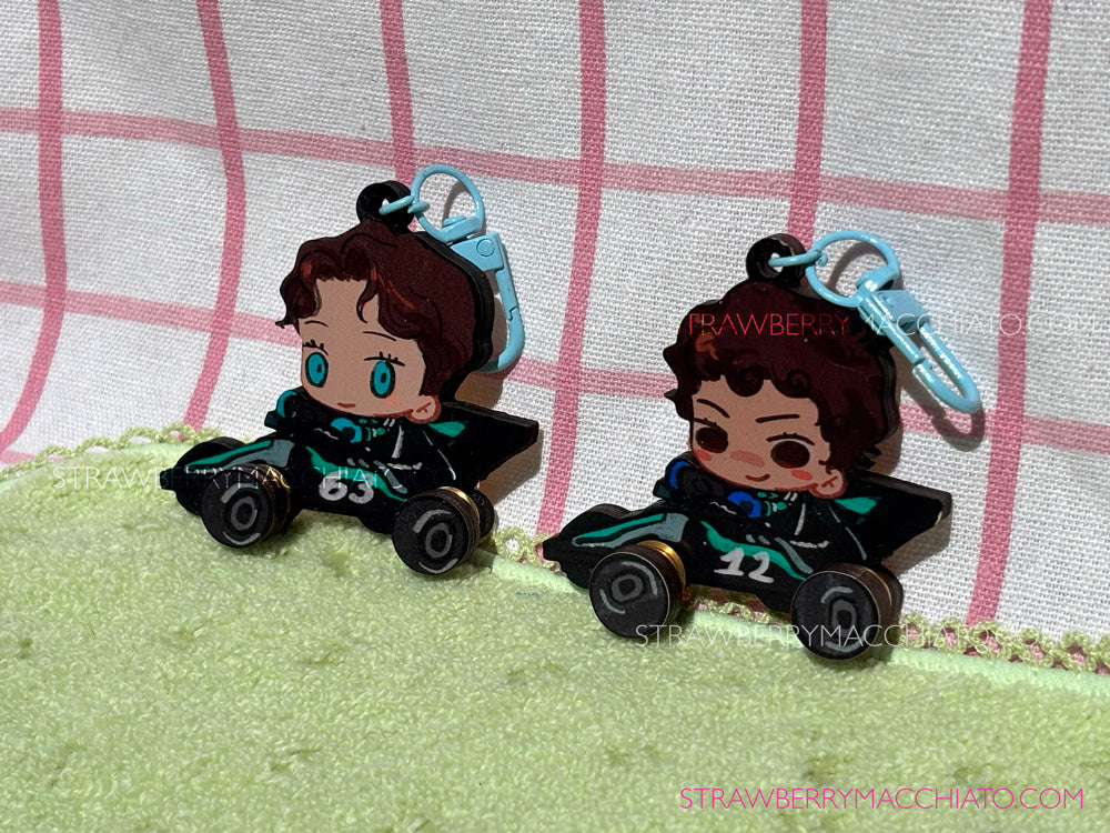 F1 Spinning-Wheels Fidget Keychain