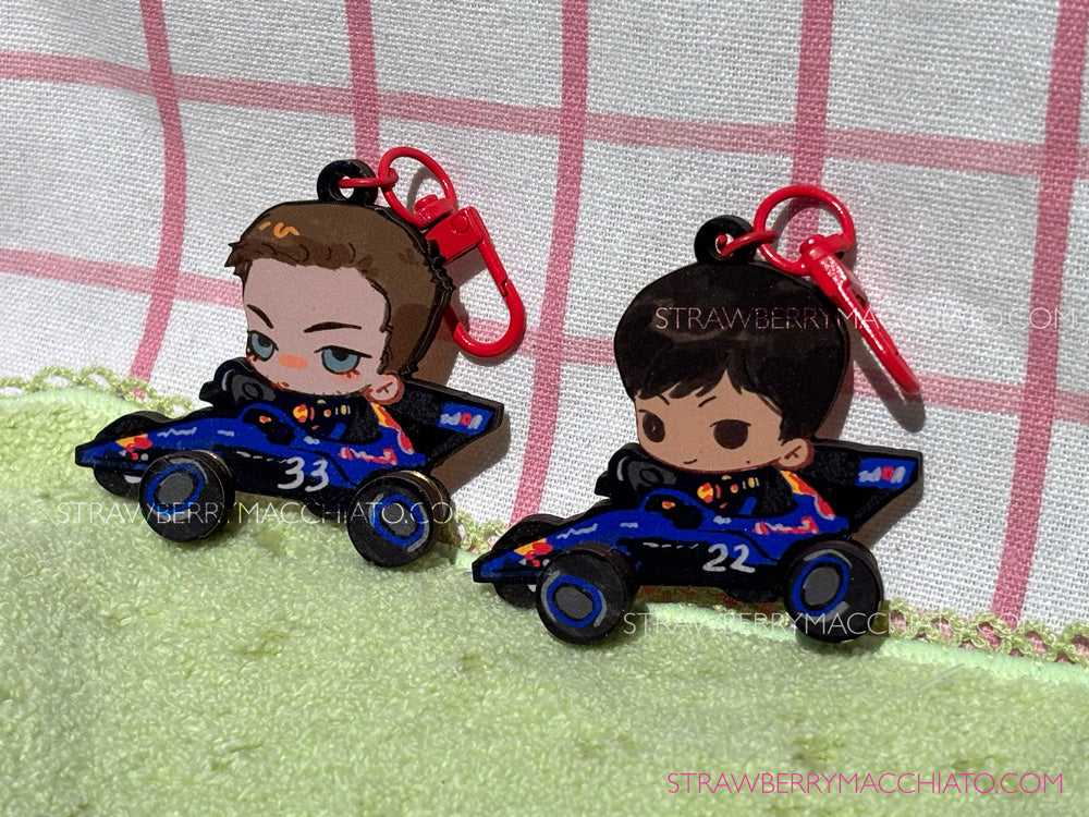F1 Spinning-Wheels Fidget Keychain