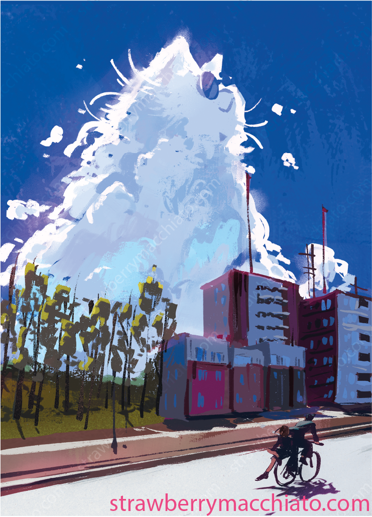 Jujutsu Kaisen Print - Gojo Cat - Cloud