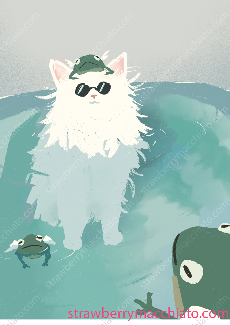 Jujutsu Kaisen Print - Gojo Cat - Frog