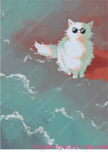 Jujutsu Kaisen Print - Gojo Cat - Red & Blue