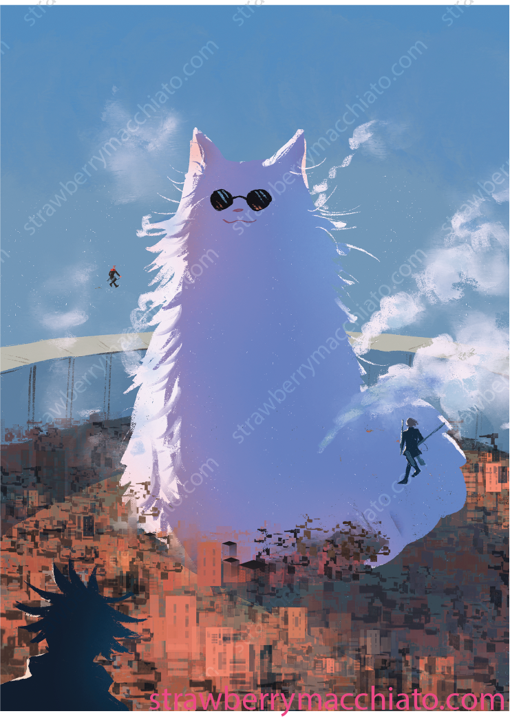 Jujutsu Kaisen Print - Gojo Cat - Titan