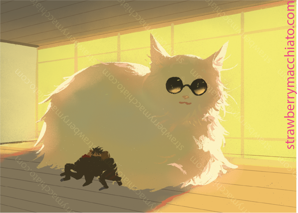 Jujutsu Kaisen Print - Gojo Cat - Yellow
